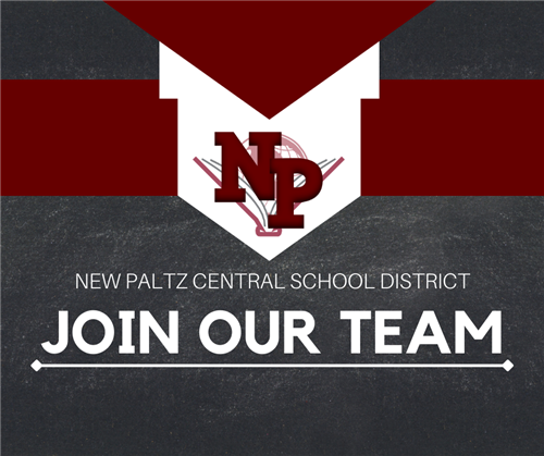 grey and maroon striped image with district logo and it reads: "join our team," 